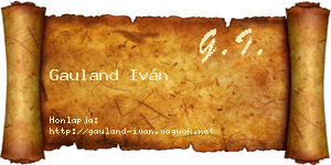 Gauland Iván névjegykártya